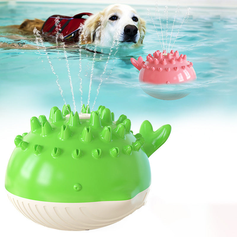 HKM-306515 Electric Water Floating Dog Toy - Summer Bathing Spray - TPR Material - Various Colors
