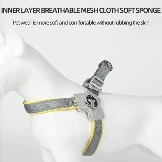 HKM-3065405 Adjustable Pet Harness with Leash Set - Comfortable No-Pull Design for Dogs and Cats, Reflective for Night Safety, Available in Multiple Sizes