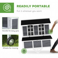HKM-3067581 Portable Chicken Coop with Wheels - Spacious Design for 2-4 Chickens, Easy Mobility and Secure Nesting Box
