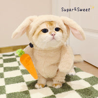 HKM-3068093 Radish Rabbit Costume with Carrot Props for Cats and Dogs