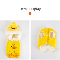 HKM-3068477 Adorable Duck Costume Set for Pets - Quilted Vest and Hat for Cats and Small Dogs, Warm Fleece Fabric