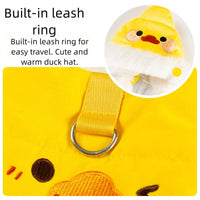 HKM-3068477 Adorable Duck Costume Set for Pets - Quilted Vest and Hat for Cats and Small Dogs, Warm Fleece Fabric