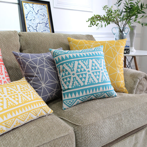 HKM-306899 Nordic Geometric Pattern Throw Pillowcase - 45x45cm & 30x50cm Options