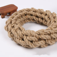 HKM-3069501 Durable Hemp Rope Ring Dog Leash for Active Pets