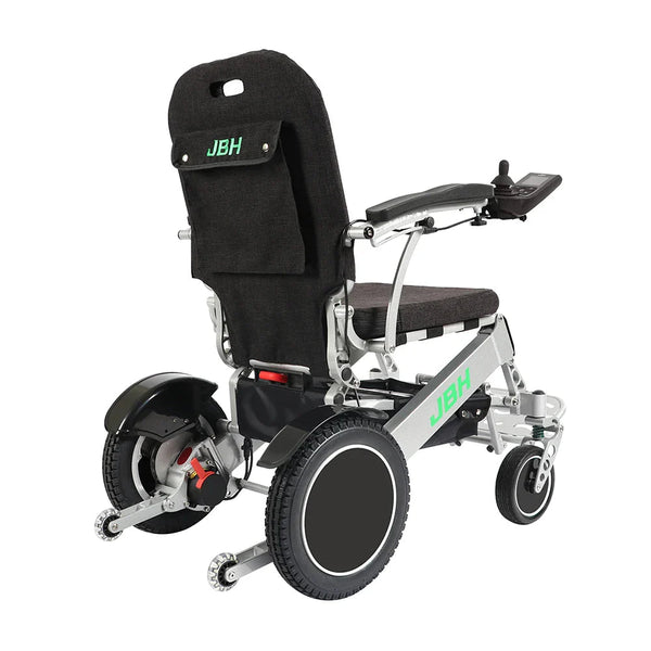 HKM-1569235 Heavy-Duty Folding Electric Wheelchair Dual 250W Motors 24V 12Ah Battery 12.4 Mile Range 440 lb Capacity Aluminum