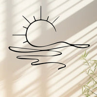 HKM-307155 Minimalist Metal Iron Sunrise Wall Art - Abstract Sun Line Design for Home Decor