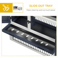 HKM-3073341 Two-Level Outdoor Rabbit Hutch with Openable Top - Dark Gray, Fir Wood Construction, Ideal for Small Animals