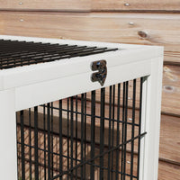 HKM-3073341 Two-Level Outdoor Rabbit Hutch with Openable Top - Dark Gray, Fir Wood Construction, Ideal for Small Animals