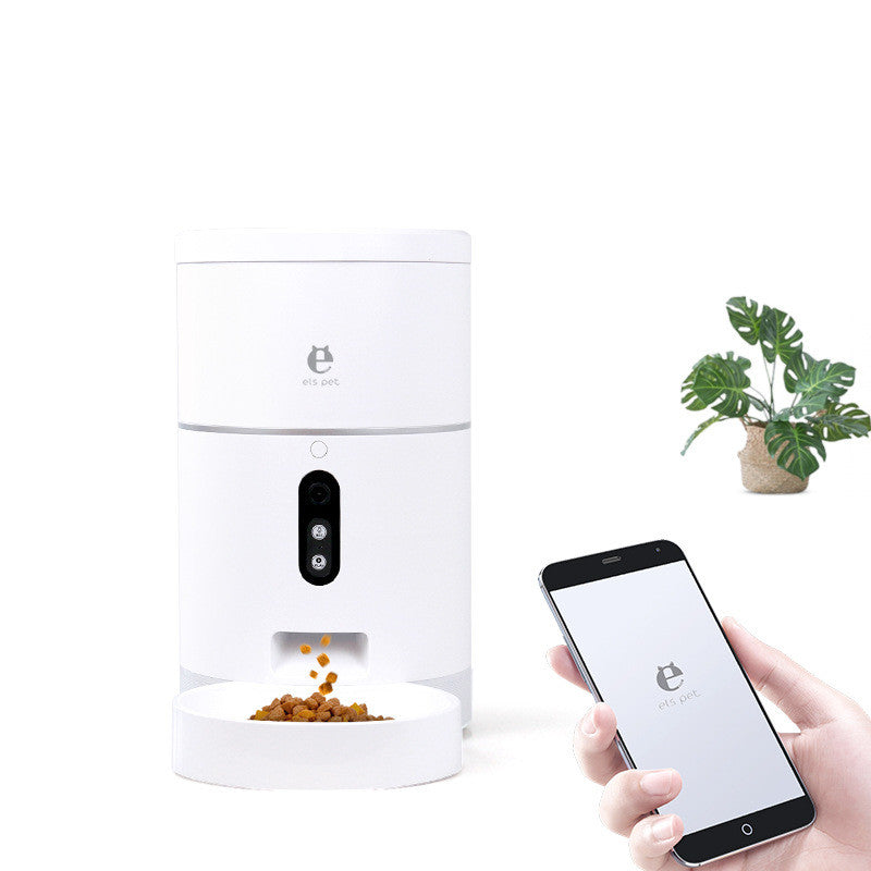 HKM-3073469 Smart WiFi Automatic Pet Feeder with 1080P HD Camera, 4L Capacity, Moisture-Proof Design, and App Control