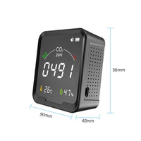 HKM-307411 NDIR CO2 Meter with Temperature and Humidity Display, Model PTH-9C, Desktop Air Quality Monitor