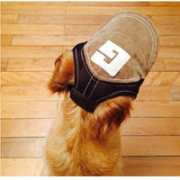 HKM-3074493 Breathable Corduroy Dog Hat with Sunscreen Protection - Brown