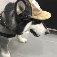 HKM-3074493 Breathable Corduroy Dog Hat with Sunscreen Protection - Brown