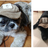 HKM-3074493 Breathable Corduroy Dog Hat with Sunscreen Protection - Brown
