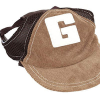 HKM-3074493 Breathable Corduroy Dog Hat with Sunscreen Protection - Brown
