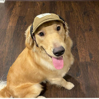 HKM-3074493 Breathable Corduroy Dog Hat with Sunscreen Protection - Brown