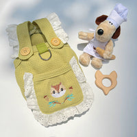HKM-3075261 Cartoon Pet Vest for Dogs and Cats - Squirrel Waffle in White & Green, Casual Style, Acrylic Material
