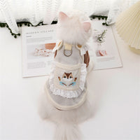 HKM-3075261 Cartoon Pet Vest for Dogs and Cats - Squirrel Waffle in White & Green, Casual Style, Acrylic Material