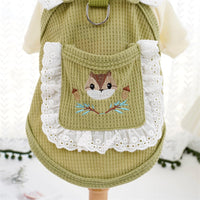 HKM-3075261 Cartoon Pet Vest for Dogs and Cats - Squirrel Waffle in White & Green, Casual Style, Acrylic Material