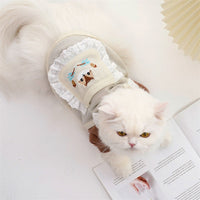 HKM-3075261 Cartoon Pet Vest for Dogs and Cats - Squirrel Waffle in White & Green, Casual Style, Acrylic Material