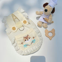 HKM-3075261 Cartoon Pet Vest for Dogs and Cats - Squirrel Waffle in White & Green, Casual Style, Acrylic Material