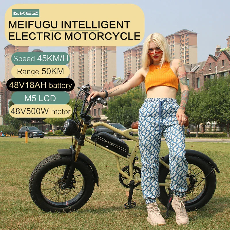 HKM-307539 Vintage High-Carbon Steel 48V 13Ah 500W Electric Road Bike with 7-Speed Gears and LED Headlight