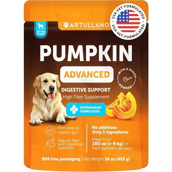 HKM-3075517 Pumpkin Powder for Dogs - Digestive Support Supplement for Healthy Stool and Skin - 16 OZ
