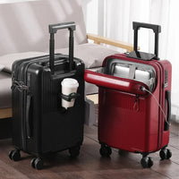 HKM-307603 Durable Water-Resistant Red Suitcase Trolley for Travel