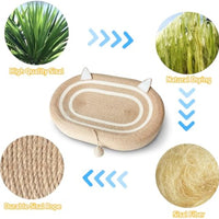 HKM-3076925 3-in-1 Sisal Cat Scratcher Bed with Non-Slip Base for Indoor Cats, Supports Healthy Scratching and Rest