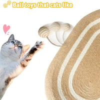 HKM-3076925 3-in-1 Sisal Cat Scratcher Bed with Non-Slip Base for Indoor Cats, Supports Healthy Scratching and Rest