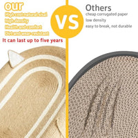 HKM-3076925 3-in-1 Sisal Cat Scratcher Bed with Non-Slip Base for Indoor Cats, Supports Healthy Scratching and Rest