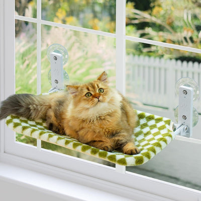 HKM-3077053 Cozy Cat Hammock for Indoor and Balcony Use - Available in Orange and Grass Green