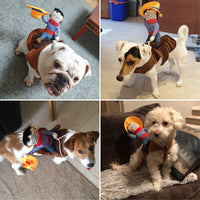 HKM-3077821 Funny Pet Dog Costumes for Horseback Riding, Dinosaur, Pirate, Christmas, and More