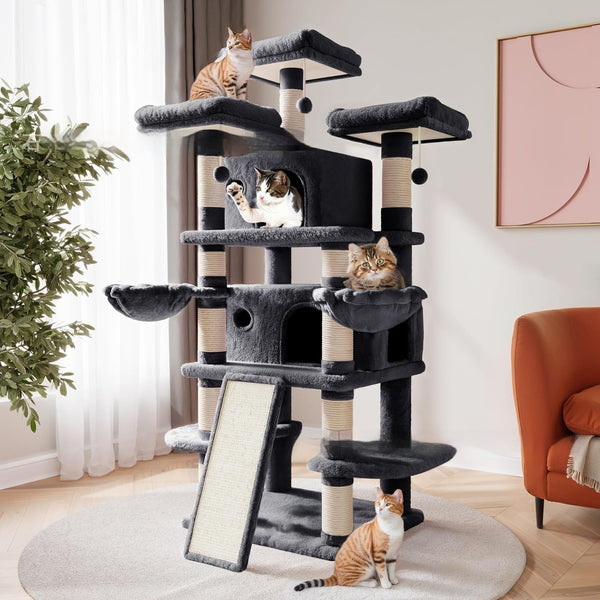 HKM-3078717 Cat Climbing Frame in Cute Style for High-Rise Spaces - Density Plate Construction