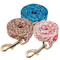 HKM-3079229 Nylon Dog Leash with Floral Design - 1.5m Length, 2cm Width, Soft and Durable