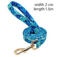 HKM-3079229 Nylon Dog Leash with Floral Design - 1.5m Length, 2cm Width, Soft and Durable