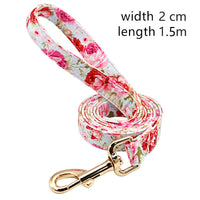 HKM-3079229 Nylon Dog Leash with Floral Design - 1.5m Length, 2cm Width, Soft and Durable