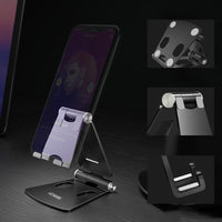 HKM-307923 Two-Way Adjustable Aluminum Alloy Desktop Stand for Mobile Phones and Tablets