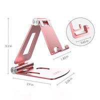 HKM-307923 Two-Way Adjustable Aluminum Alloy Desktop Stand for Mobile Phones and Tablets