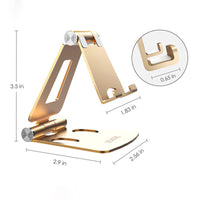 HKM-307923 Two-Way Adjustable Aluminum Alloy Desktop Stand for Mobile Phones and Tablets