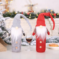 HKM-307987 Christmas Wine Bottle Cover Set - Wool Non-Woven Fabric, European Style, Gray/White and Red/White Options