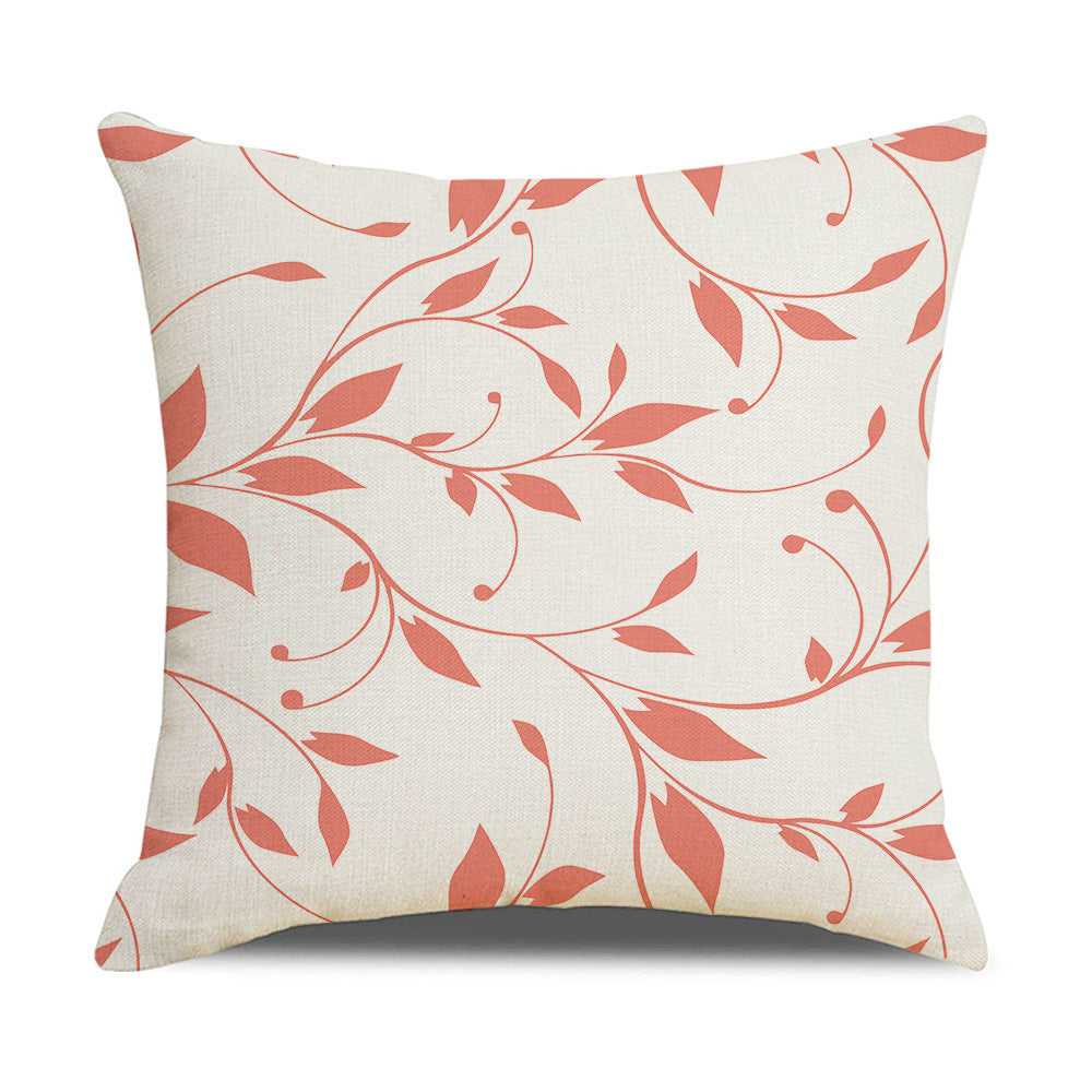 HKM-308051 Rose Red Linen Pillowcase 45x45cm for Sofa Cushion - Stylish Home Accent