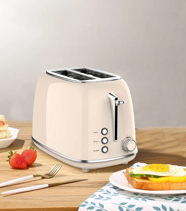 HKM-308115 Retro Stainless Steel 2 Slice Custom Wide Slot Sandwich Toaster