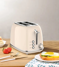 HKM-308115 Retro Stainless Steel 2 Slice Custom Wide Slot Sandwich Toaster