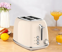 HKM-308115 Retro Stainless Steel 2 Slice Custom Wide Slot Sandwich Toaster