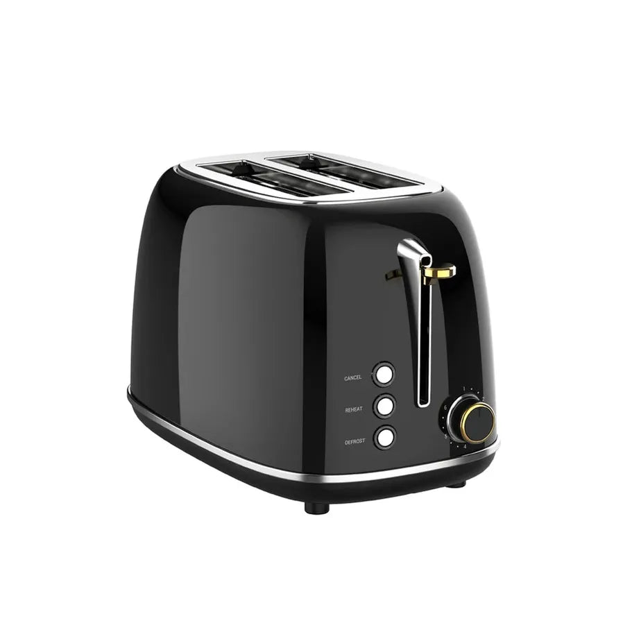 HKM-308115 Retro Stainless Steel 2 Slice Custom Wide Slot Sandwich Toaster
