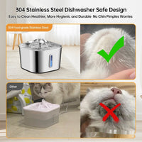 HKM-3081277 Stainless Steel 2.2L Pet Water Fountain for Dogs and Cats with Flower Head Design