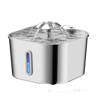HKM-3081277 Stainless Steel 2.2L Pet Water Fountain for Dogs and Cats with Flower Head Design