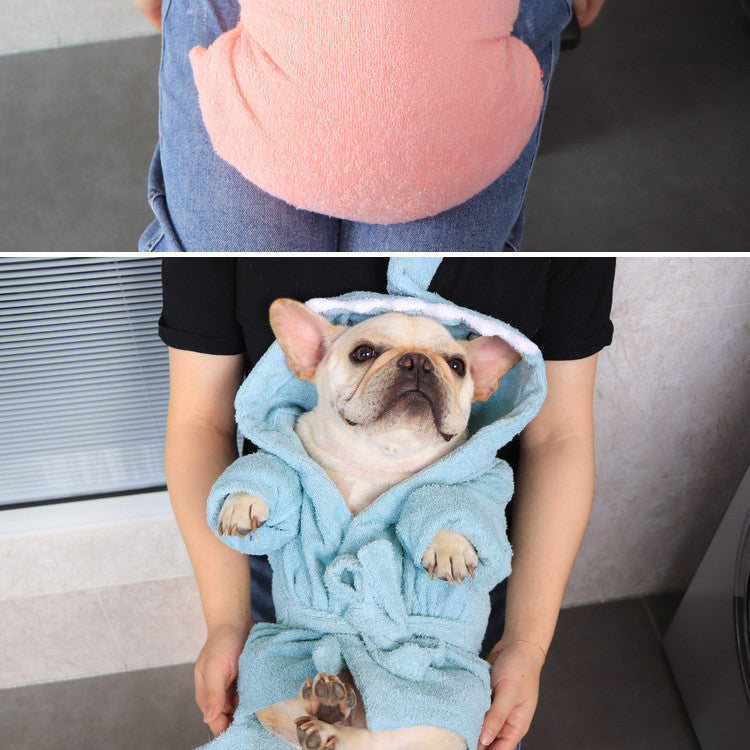 HKM-3082045 Quick Drying Absorbent Cotton Pet Bathrobe for Dogs Under 20kg in Purple, Green, and Pink