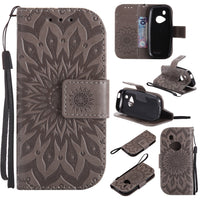 HKM-308243 Sun Embossed PU and TPU Leather Case for Complete Mobile Protection