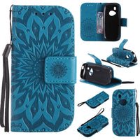 HKM-308243 Sun Embossed PU and TPU Leather Case for Complete Mobile Protection